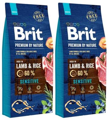 Brit Premium By Nature Sensitive Avec Agneau Et Riz 15kg x2