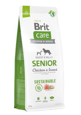 BRIT CARE Care Dog Sustainable Senior Chicken & Insect 12kg x2