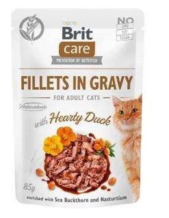 BRIT CARE Cat Pouches Fillets in Gravy with Hearty Duck 85g