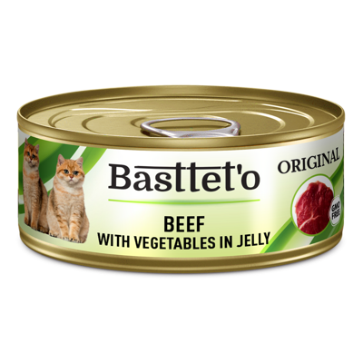 Basttet'o Original Gelée de bœuf et de légumes pour chats 85g (boîte)