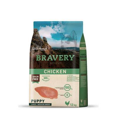 Bravery Grain Free Puppy Medium Large Poulet 12kg