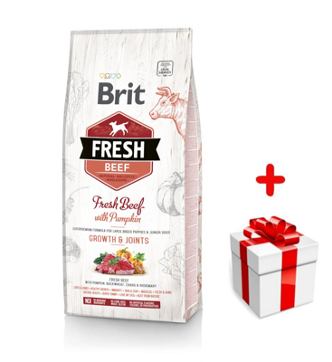 Brit Fresh Beef & Pumpkin Puppy Large Growth & Joints 12kg + Surprise pour votre chien GRATUITES !