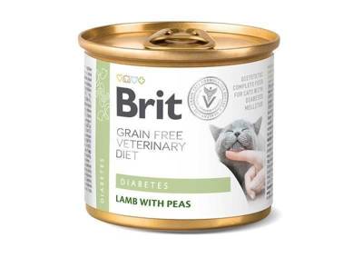 Brit Grain Free Veterinary Diet Cat Diabetes Agneau et petits pois 200g x12