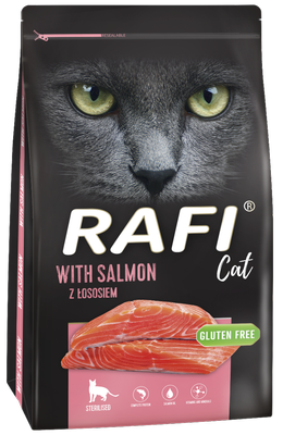 Dolina Noteci Rafi Cat Croquettes pour chats stérilisés au saumon 7kg x2
