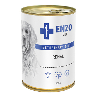 ENZO VET Régime rénal pour maladies rénales avec viande de bœuf pour chiens 400g