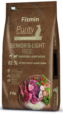 Fitmin purity rice senior&light venaison et agneau 2kg