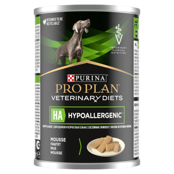 PRO PLAN Veterinary Diets HA Hypoallergenic nourriture humide pour chien mousse 400g