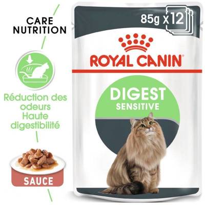 Royal Canin Digest Sensitive 12x85g  + GIMBORN Gim Cat Paste Anti-Hairball Duo malt avec poulet 50g