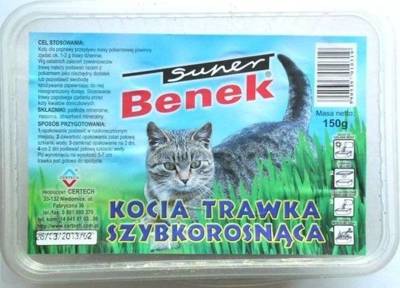 SUPER BENEK Herbe à chat à croissance rapide 150g dans une boîte en plastique
