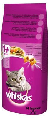 WHISKAS Adult - croquettes pour chat au thon et aux légumes 14kg+Surprise gratuite pour chat