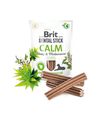 BRIT CARE Stick dentaire pour chien Calm avec chanvre et agripaume 7pcs (251g)